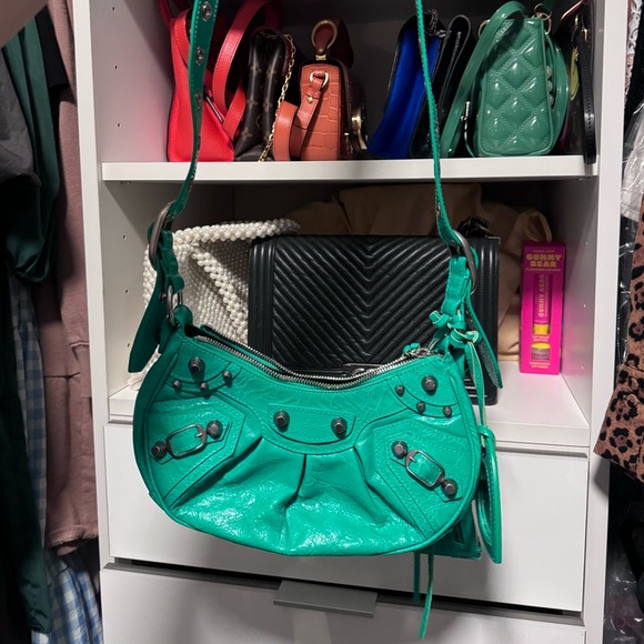 BALENCIAGA WOMEN'S LE CAGOLE XS SHOULDER BAG IN GREEN - Picture 2 of 6